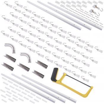 12-18 ft Track Set Room Divider Ceiling Curtain Track Set Curtain Rail System Room divider Ceiling Track Set for Curtains with Hooks